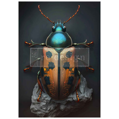 Redesign A1 Decoupage Fiber - Brass Scarab - 1 sheet, A1 size