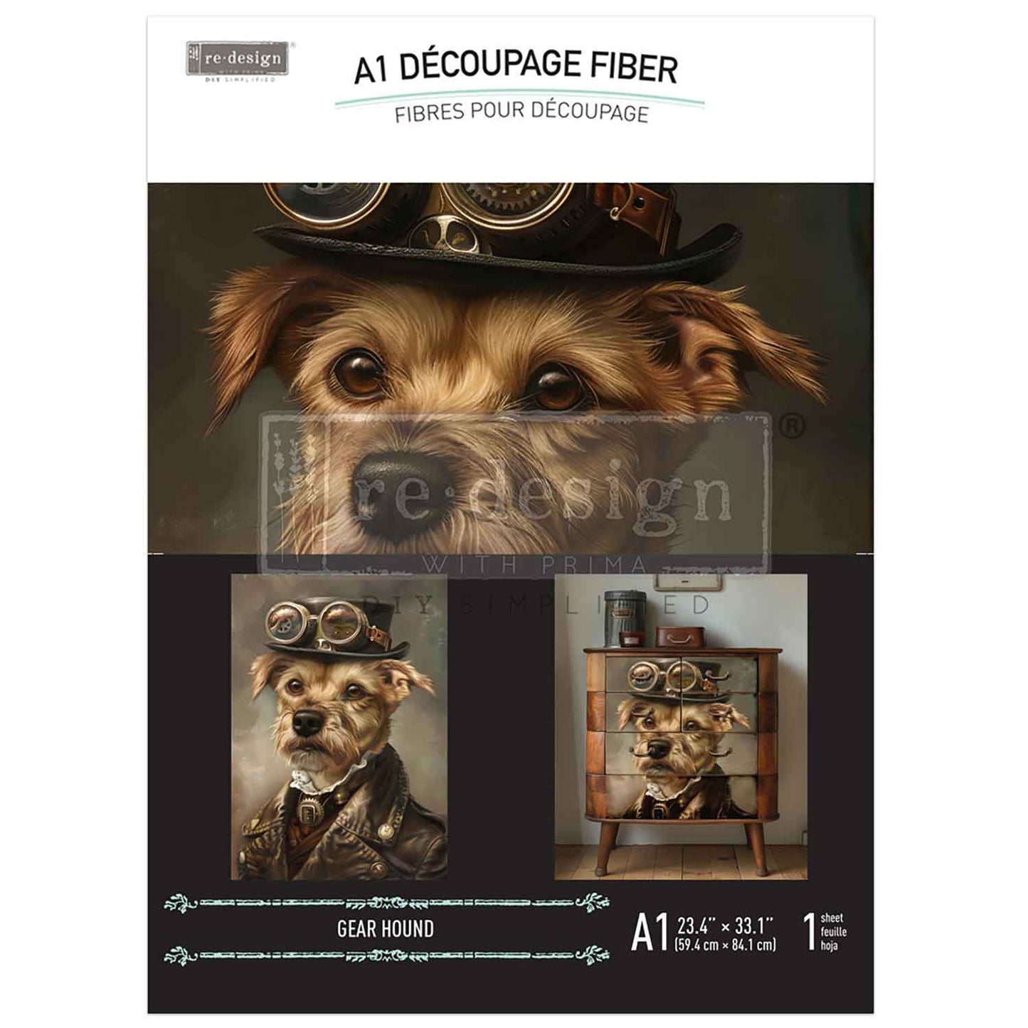 A1 Decoupage Fiber – Gearhound – 1 sheet, A1 size