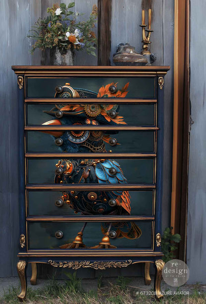 Redesign A1 Decoupage Fiber –  Azure Aviator – 1 sheet, A1 size