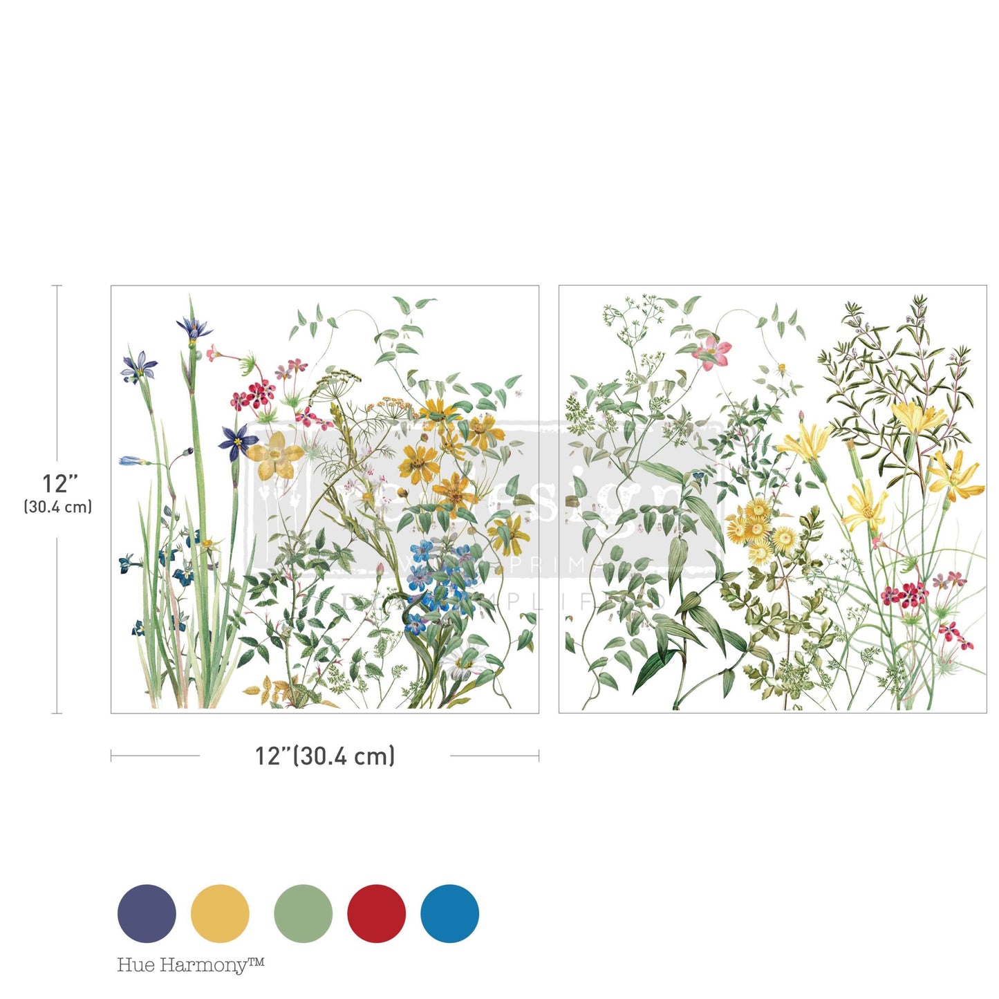 Redesign Maxi Transfers® – Eclat Floral – 2 sheets, 30.48cm x 30.48cm