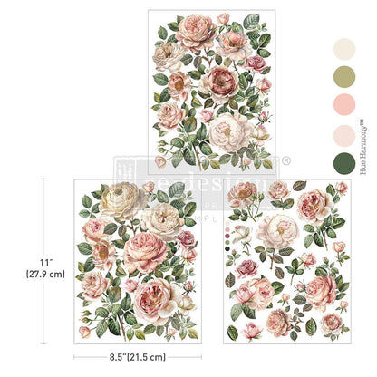 Redesign Middy Transfers – Blush Blossoms – 3 sheets, 21.59cm x 27.94cm