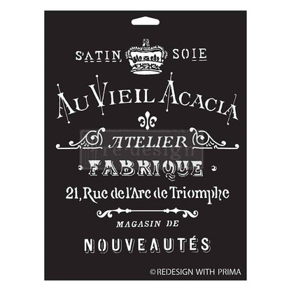 Redesign Decor Stencils® – Satin Soie – 1 pc, sheet size 22.86cm x 30.48cm