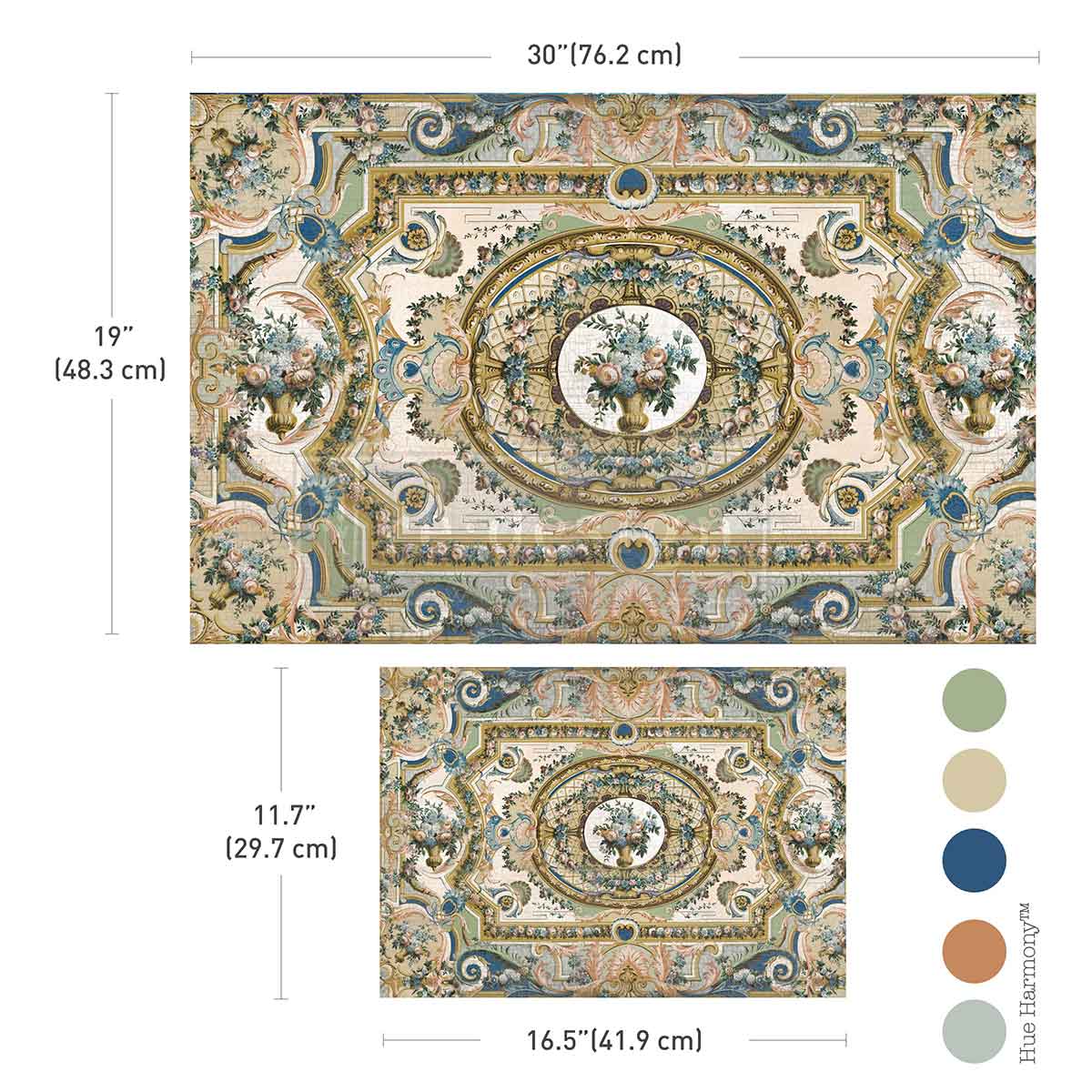 Redesign Double Delight Decoupage Fiber Paper Set – Serenade In Blue  – Total 2 sheets – 1 sheet - 49.53cm x 76.2cm + 1 sheet - 29.71cm x 41.91cm