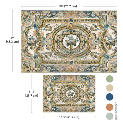 Redesign Double Delight Decoupage Fiber Paper Set – Serenade In Blue  – Total 2 sheets – 1 sheet - 49.53cm x 76.2cm + 1 sheet - 29.71cm x 41.91cm