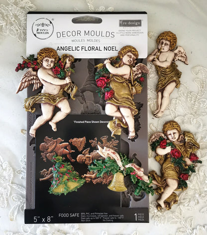 Redesign Decor Moulds® – Angelic Floral Noel – 1 pc, 5″x8″x8mm