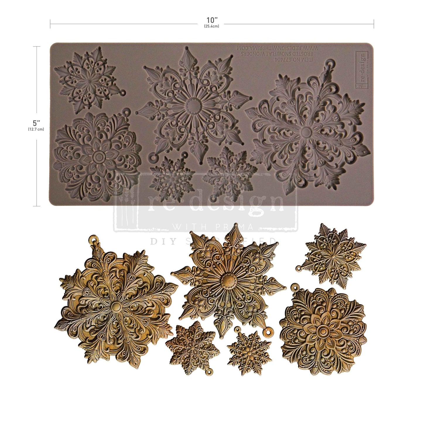Redesign Decor Moulds® - Frosted Snowflake Wonders - 1 pc, 5"x10"x8mm