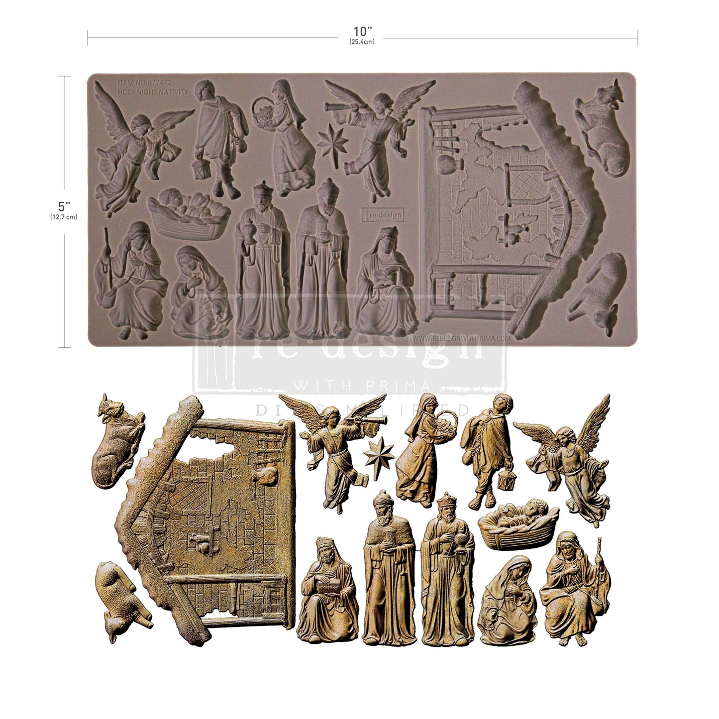 Redesign Decor Moulds® - Holy Night Nativity - 1 pc, 5"x10"x8mm