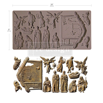 Redesign Decor Moulds® - Holy Night Nativity - 1 pc, 5"x10"x8mm