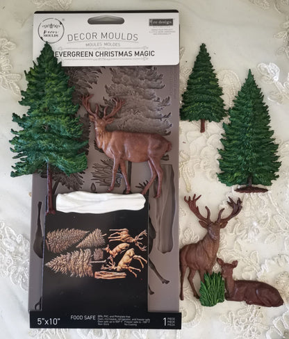 Redesign Decor Moulds® - Evergreen Christmas Magic - 1 pc, 5"x10"x8mm