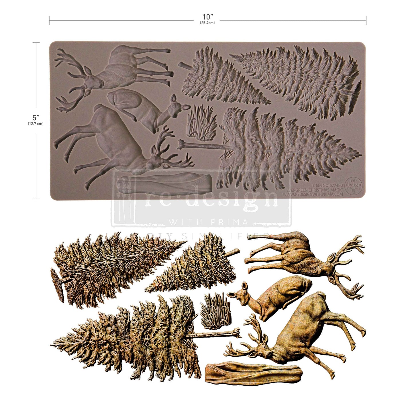 Redesign Decor Moulds® - Evergreen Christmas Magic - 1 pc, 5"x10"x8mm