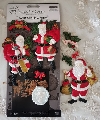 Redesign Decor Moulds® - Santa's Holiday Cheer - 1 pc, 5"x10"x8mm