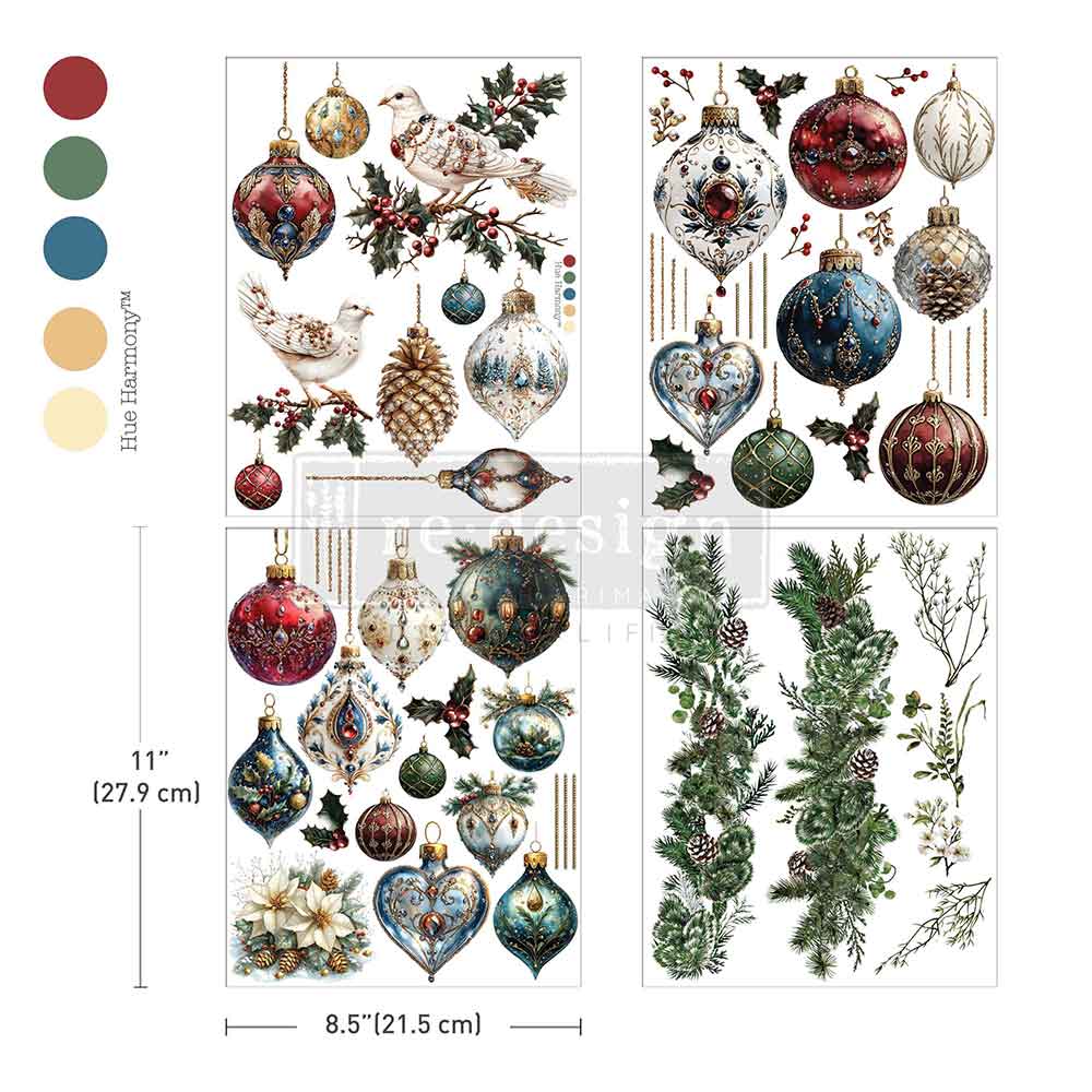 Redesign Middy Transfers –  Gilded Elegance – 3 sheets, 21.59cm x 27.94cm (8.5″x11″)