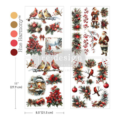 Redesign Middy Plus Transfers - Feathered Noel – 3 sheets + 1 BONUS SHEET, 8.5″x11″ (21.59cm x 27.94cm)