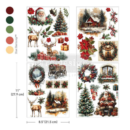 Redesign Middy Transfers – Yuletide Nostalgia – 3 sheets, 21.59cm x 27.94cm (8.5″x11″)