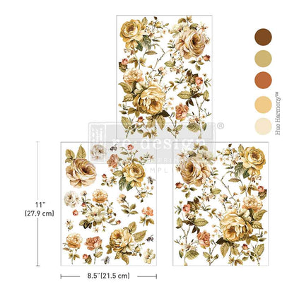 Redesign Middy Transfers –  Belle Époque Blooms – 3 sheets, 21.59cm x 27.94cm