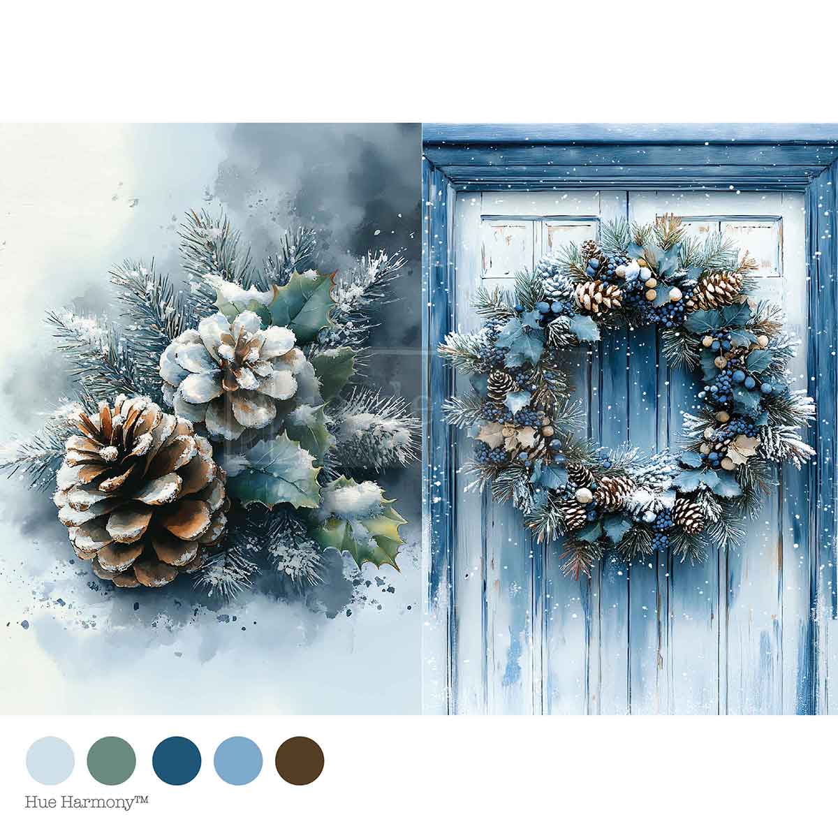 Redesign A4 Decoupage - Wreath Of Whispers - 1 sheet, 21cm x 29.6cm (8.27′′×11.69 ′′)