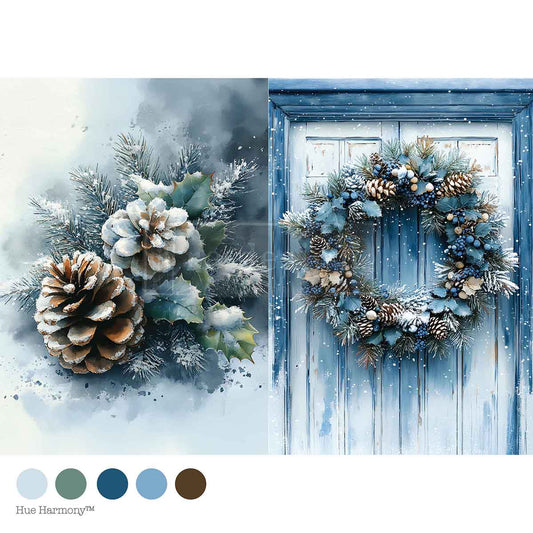Redesign A4 Decoupage - Wreath Of Whispers - 1 sheet, 21cm x 29.6cm (8.27′′×11.69 ′′)