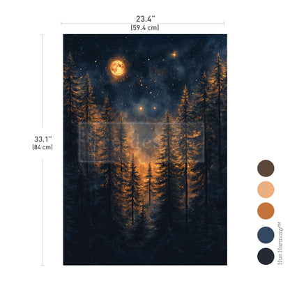 Redesign A1 Decoupage Fiber – Moonlit Forest – 1 sheet, 23.4″x33.1″