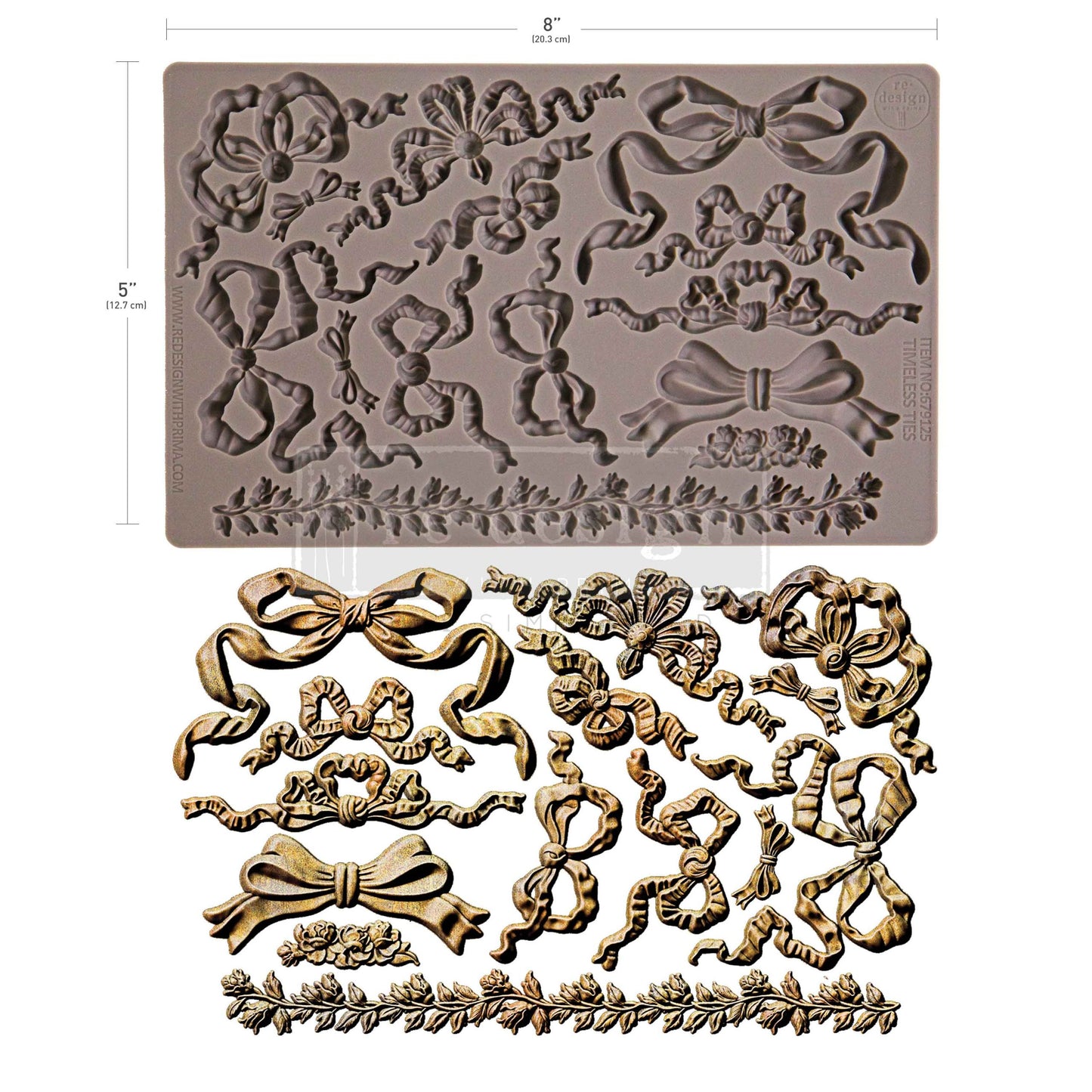 Redesign Decor Moulds -  Timeless Ties – 1 pc, 5″x8″x8mm