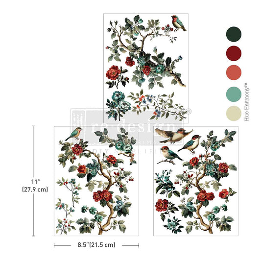 Redesign Middy Transfers - The Rosy Nest - 3 sheets, 8.5"x11" (21.59cm x 27.94cm)
