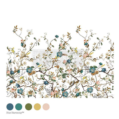 Redesign Decor Transfers® - Blue Vine - cut into 4 sheets -60.96cm x 88.9cm (24″x35″)
