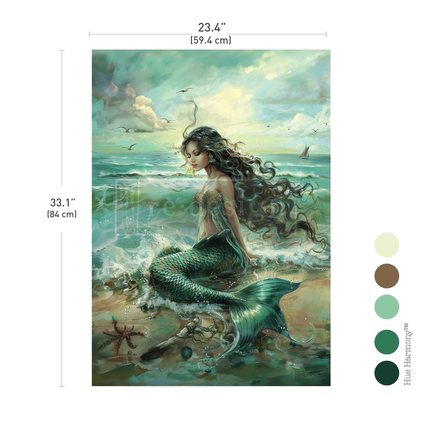 Redesign A1 Decoupage Fiber – Mystic Waves – 1 sheet, 23.4″x33.1″