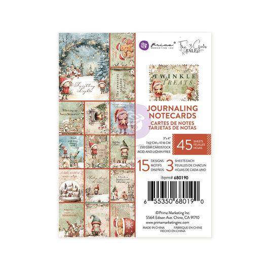 Twinkle & Treats Collection 3×4 Journaling Cards – 45 sheets – 15 designs x 3 sheets each