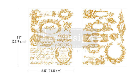 Redesign Middy Foil Transfers Kacha - Label De Luxe - 2 sheets, 21.6cm x 28cm (8.5"x11")