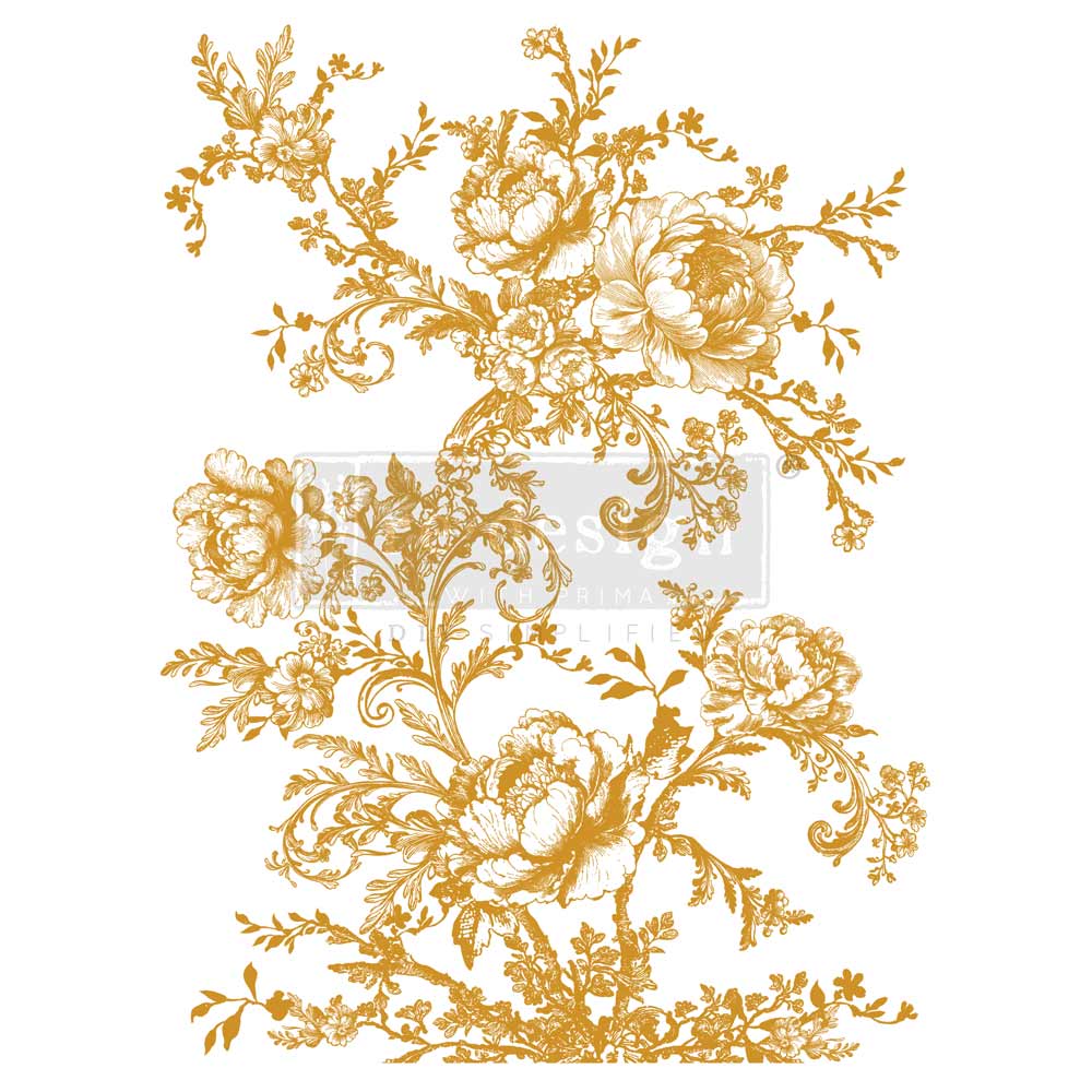 Redesign Decor Transfers® Foil Kacha - Églantine Elegance - total sheet size 18"x24" (45.72cm x 60.96cm), cut into 2 sheets