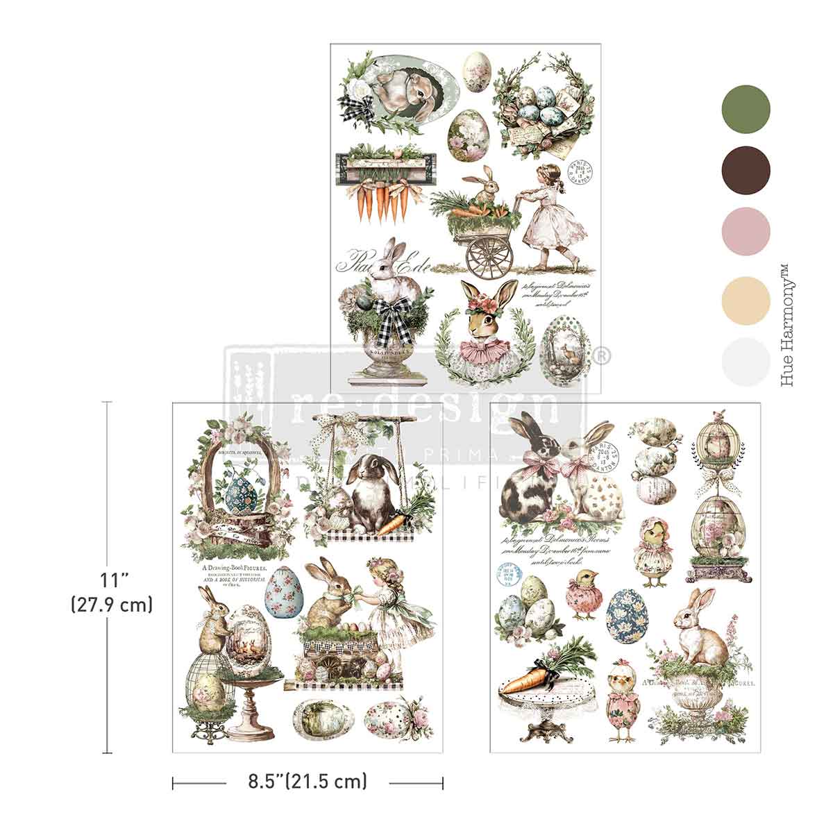 Redesign Middy Transfers -  Garden Whimsy – 3 sheets, 8.5″x11″ (21.59cm x 27.94cm)