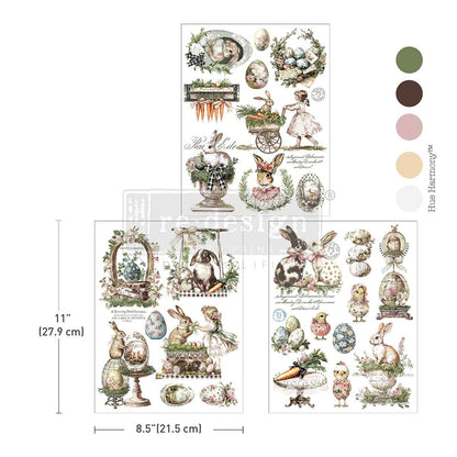 Redesign Middy Transfers -  Garden Whimsy – 3 sheets, 8.5″x11″ (21.59cm x 27.94cm)