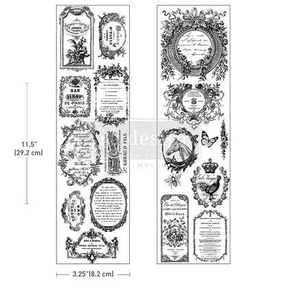 Redesign Luxe Transfers - Romance En Fleur – 2 sheets, 3.25″x11.5″ (8.255cm x 29.21cm)
