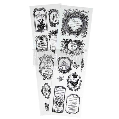 Redesign Luxe Transfers - Romance En Fleur – 2 sheets, 3.25″x11.5″ (8.255cm x 29.21cm)