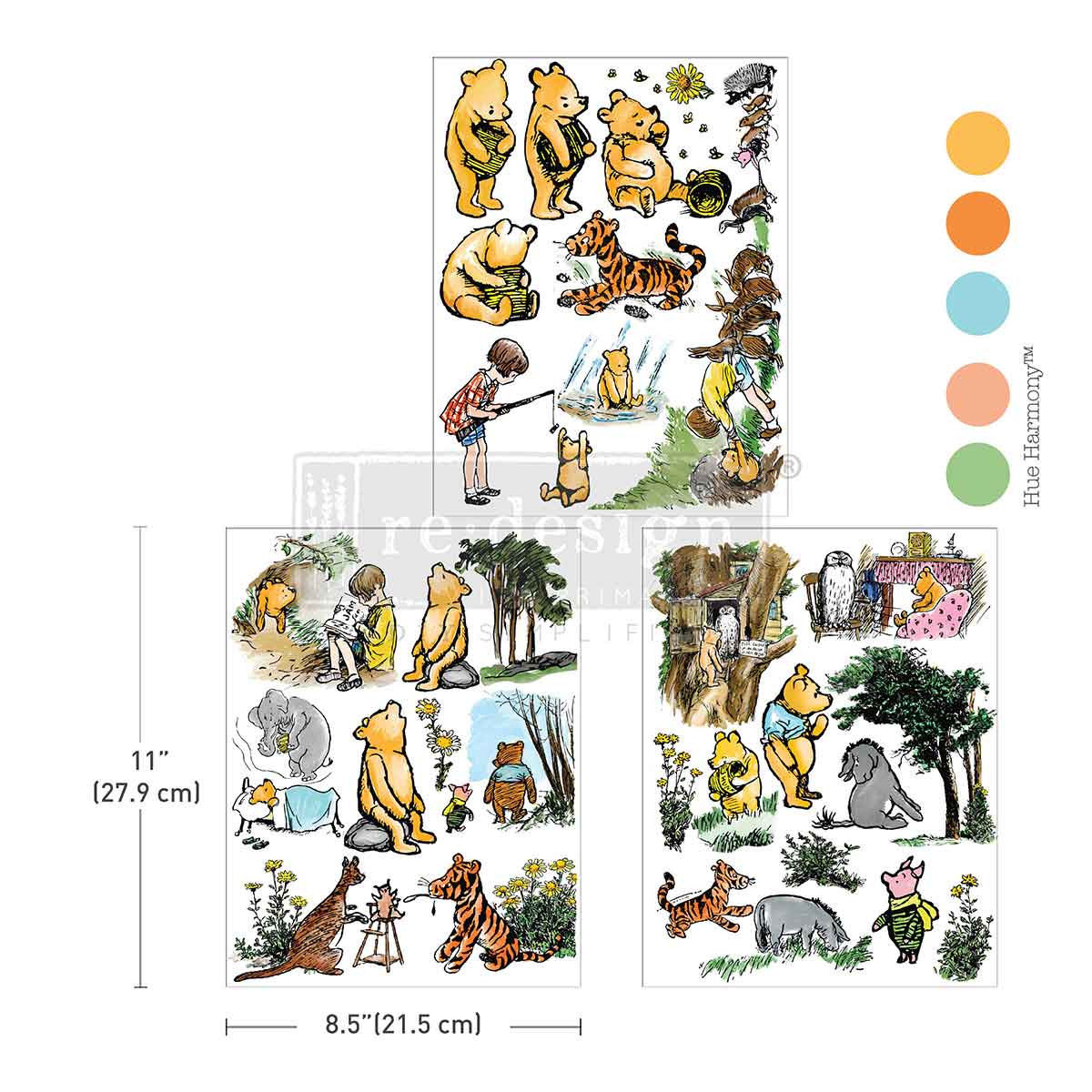 Redesign Middy Transfers -  Honeyfern Hollow – 3 sheets, 8.5″x11″ (21.59cm x 27.94cm)