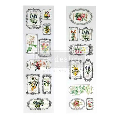 Redesign Luxe Transfers - Fleur De Frame – 2 sheets, 3.25″x11.5″ (8.255cm x 29.21cm)