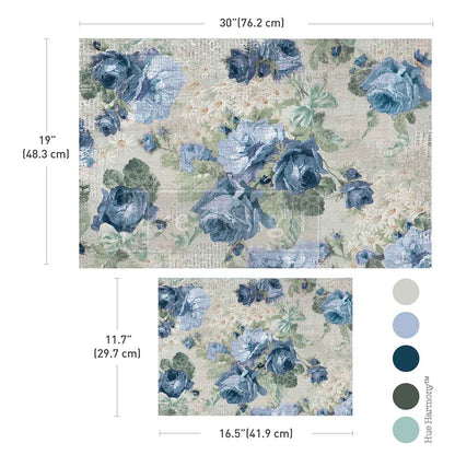 Redesign Double Delight Decoupage Fiber Paper Set – Meadow Melodies  – Total 2 sheets – 1 sheet - 49.53cm x 76.2cm + 1 sheet - 29.71cm x 41.91cm