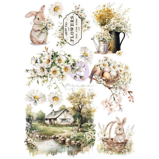 Redesign - Among the Wildflowers Collection A4 Transfer  - 1 sheet, 21cm x 29.6cm (8.3″x11.7″)