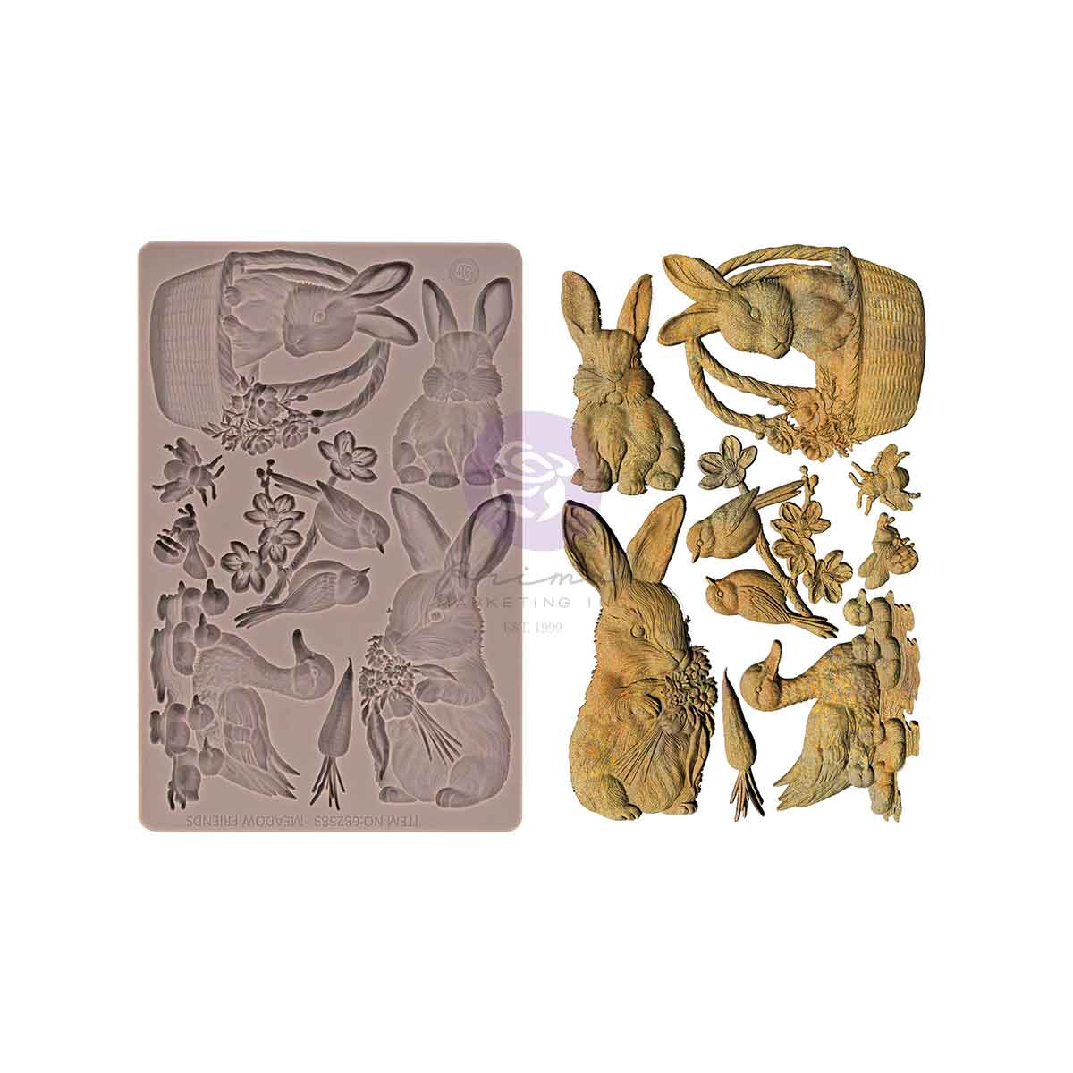 Redesign Decor Moulds -  Among the Wildflowers Collection – Garden Friends – 1 pc, 5″x8″x8mm