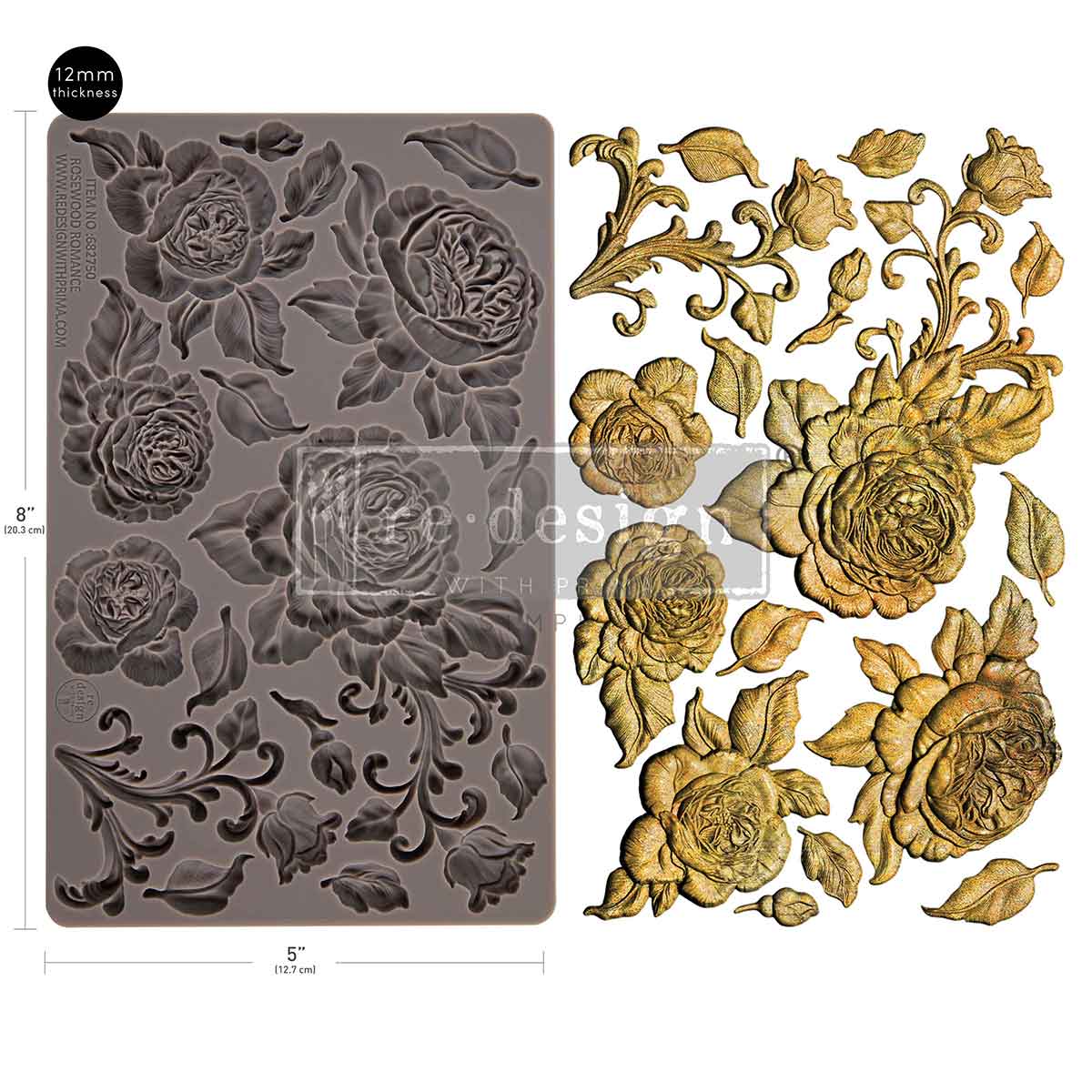 Redesign Decor Moulds - Rosewood Romance – 1 pc, 5″x8″x8mm