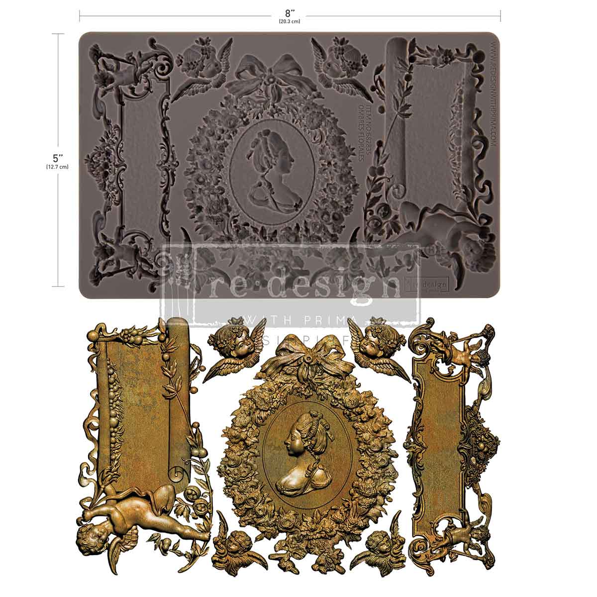 Redesign Decor Moulds -  Ombres Florales – 1 pc, 5″x8″x8mm