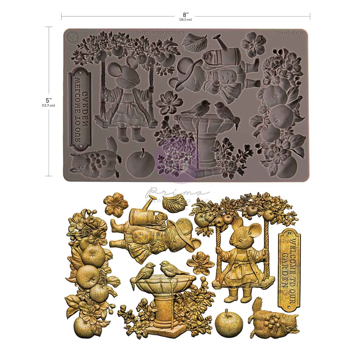 Redesign Decor Moulds - Homegrown Collection  –  Sweet Garden  – 1 pc, 5″x8″x8mm