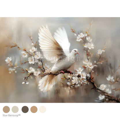 Redesign - A1 Decoupage Fiber – Alabaster Grace – 1 sheet, 23.4″x33.1″