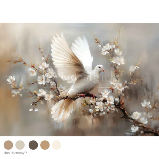 Redesign - A1 Decoupage Fiber – Alabaster Grace – 1 sheet, 23.4″x33.1″