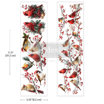 Redesign Luxe Transfers - Hollywing Cardinal – 2 sheets, 3.25″x11.5″ (8.255cm x 29.21cm)