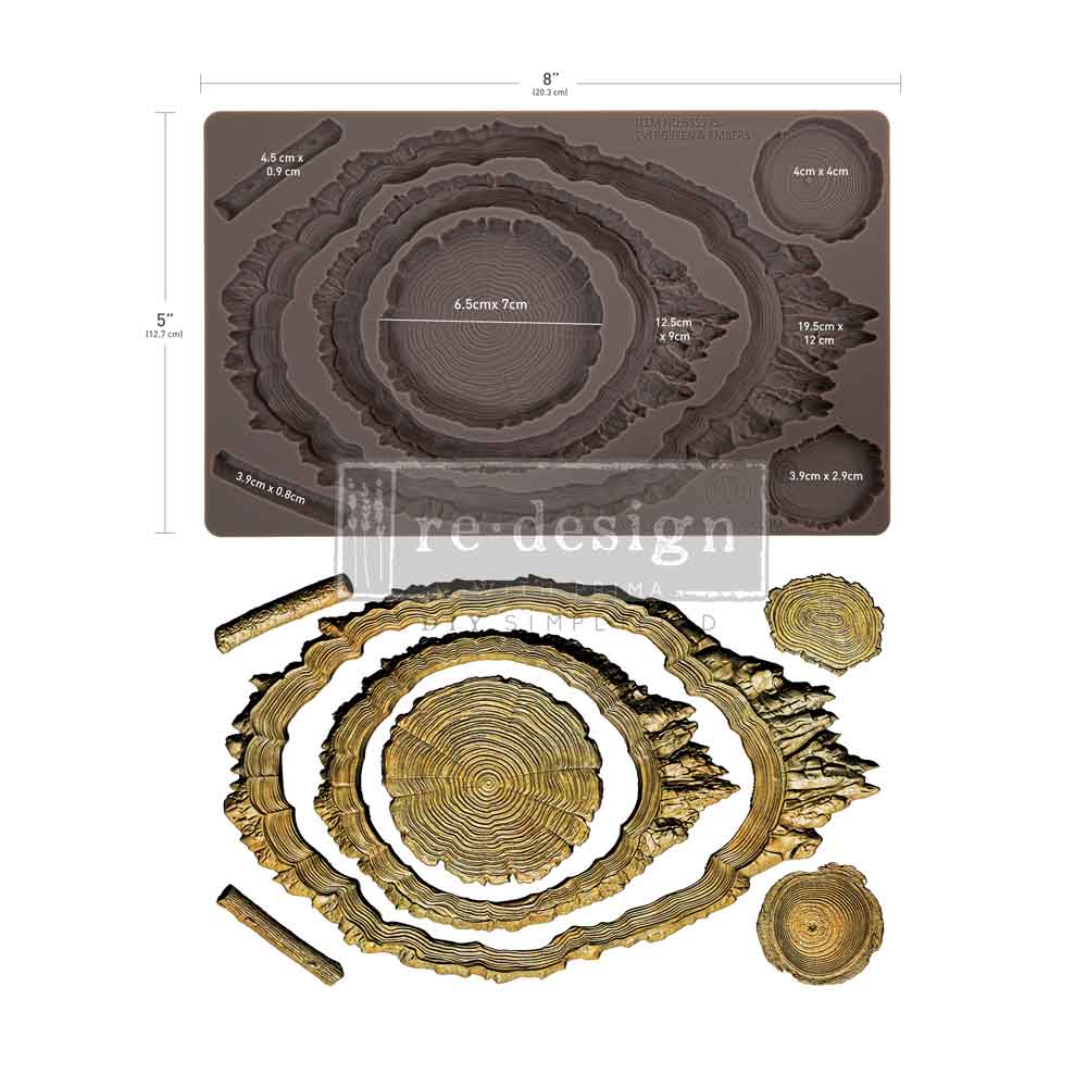 Redesign Decor Moulds -  Evergreen & Embers Mould – 1 pc, 5″x8″x8mm