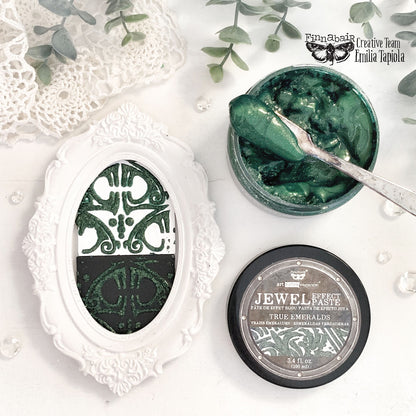 Art Extravagance – Jewel Texture Paste – True Emeralds – 1 jar, 100ml (3.4 fl oz)