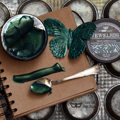 Art Extravagance – Jewel Texture Paste – True Emeralds – 1 jar, 100ml (3.4 fl oz)