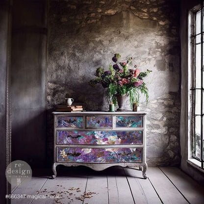 Redesign A1 Decoupage Fiber - Magical Floral - 1 SHEET