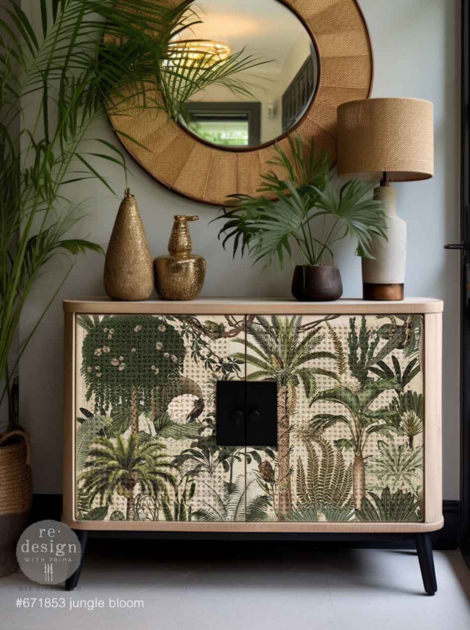 Redesign A1 Decoupage Fiber – Jungle Bloom – 1 sheet, 23.4″x33.1″