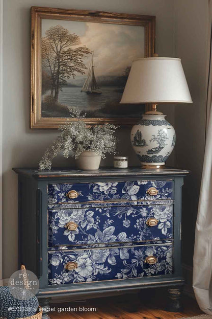 Redesign A1 Decoupage Fiber – Secret Garden Bloom – 1 sheet, 23.4″x33.1″